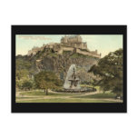 Old Postcard, Edinburgh Castle and Ross Fountain
