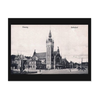 Old Postcard, Gdansk/Danzig - Railway Station by gregoryolney2