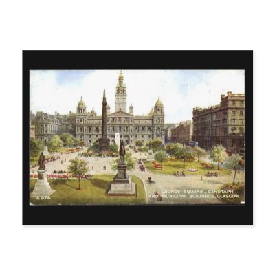 Old Postcard, Glasgow, George Square by gregoryolney2