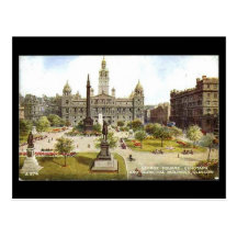 Old Postcard, Glasgow, George Square