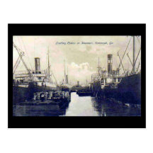 Old Postcard, Loading Cotton, Savannah, Georgia
