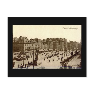 Old Postcard, Manchester, Piccadilly by gregoryolney2