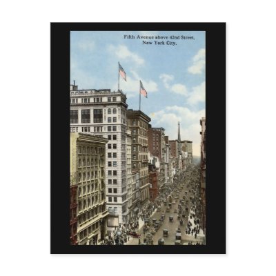 Old Postcard, New York City, 5th Avenue by gregoryolney2