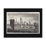 Old Postcard, New York City, Brooklyn Bridge