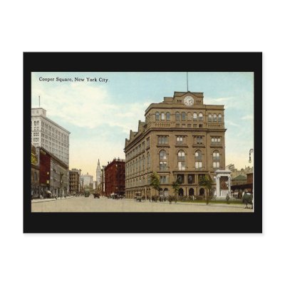 Old Postcard, New York City, Cooper Square by gregoryolney2