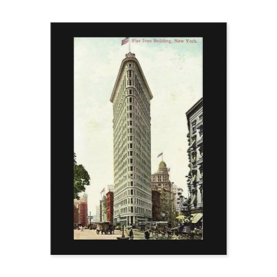Old Postcard, New York City, Flat Iron Building by gregoryolney2