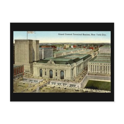 Old Postcard, New York City, Grand Central Station by gregoryolney2