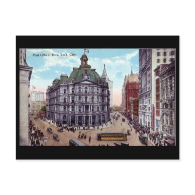 Old Postcard, Post Office, New York City by gregoryolney2