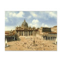 Old Postcard, Rome, St Peter's and the Vatican