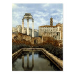 Old Postcard, Rome, Temple of Castor and Pollux