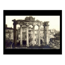Old Postcard, Rome, Temple of Saturn