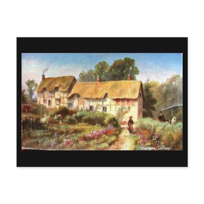 Old Postcard, Shottery, Anne Hathaway's Cottage by gregoryolney2