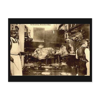 Old Postcard, Stratford-upon-Avon Mop, Ox Roast by gregoryolney2
