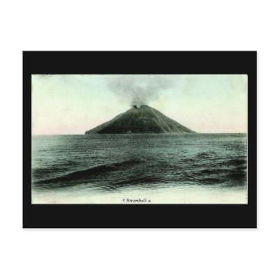 Old Postcard, Stromboli by gregoryolney2