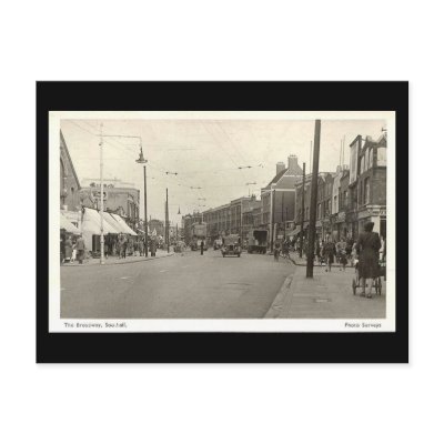 Old Postcard, The Broadway, Southall by gregoryolney2
