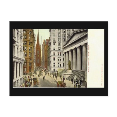 Old Postcard, Wall Street, New York City by gregoryolney2