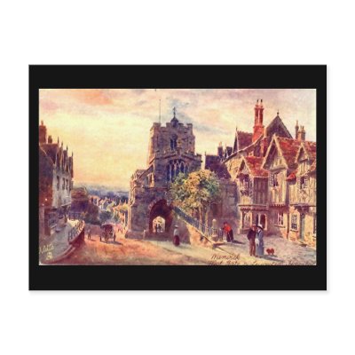Old Postcard, Warwick, West Gate by gregoryolney2