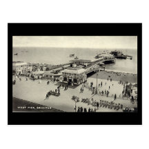 Old Postcard - West Pier, Brighton, Sussex