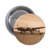 Old Prop Plane Pinback Button