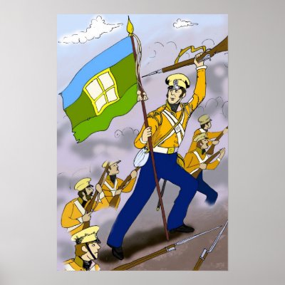 Old Rectorian Colours Borne into Battle Print by samizdat