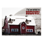 Old Red Barn Country Style Hoedown Barn Raising Personalized Invitation