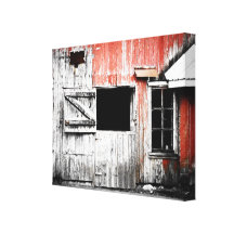 Old Red Barn Wall Stretched Canvas Prints