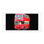 Old red London bus from around 1950 photo cards