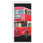Old red London bus from around 1950 rack cards