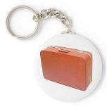 Old red suitcase key chain