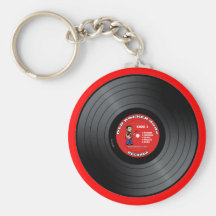 Old Rocker Dude Vinyl Record Keychain