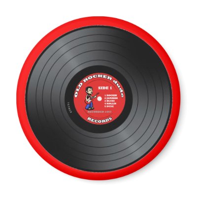 Old Rocker Dude Vinyl Record Magnet by oldrockerdude