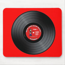 Old Rocker Dude Vinyl Record Mousepad