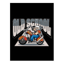 Old School Biker Post Cards