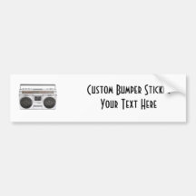 Old School Boombox Radio Bumper Sticker