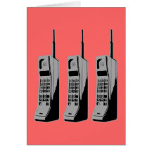Old School Cell Phones Greeting Card