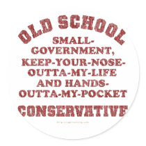 Old School Conservative Round Sticker
