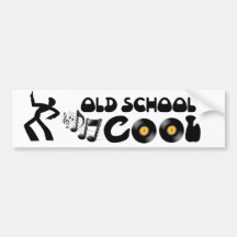 Old School Cool - Vinyl Records and Good Music Bumper Sticker