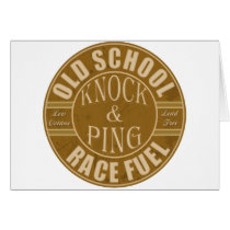 old school drag race fuel greeting cards
