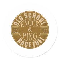 old school drag race fuel round sticker