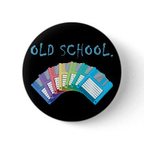 old school floppy discs pinback button