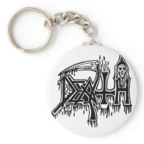 Old School Logo black on white button Keychains