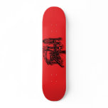 Old school logo red on black deck skateboards