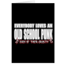 OLD SCHOOL PUNK ROCK guy girl crusty punks Greeting Cards