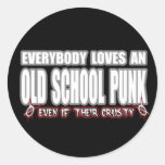 OLD SCHOOL PUNK ROCK ROUND STICKERS