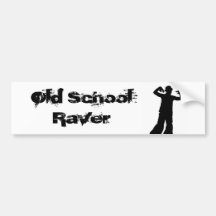 Old School Raver Bumper Sticker