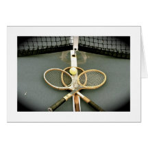 Old School Tennis Greeting Card
