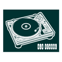 Old School Turntable Post Card