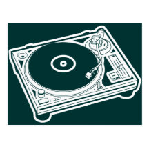 Old School Turntable Postcards