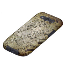 Old sheet musical score, grunge music notes galaxy SIII cover