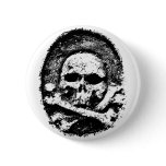 Old skull badge buttons